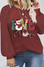 Load image into Gallery viewer, Plus Size Graphic Waffle-Knit Lace Long Sleeve Sweatshirt
