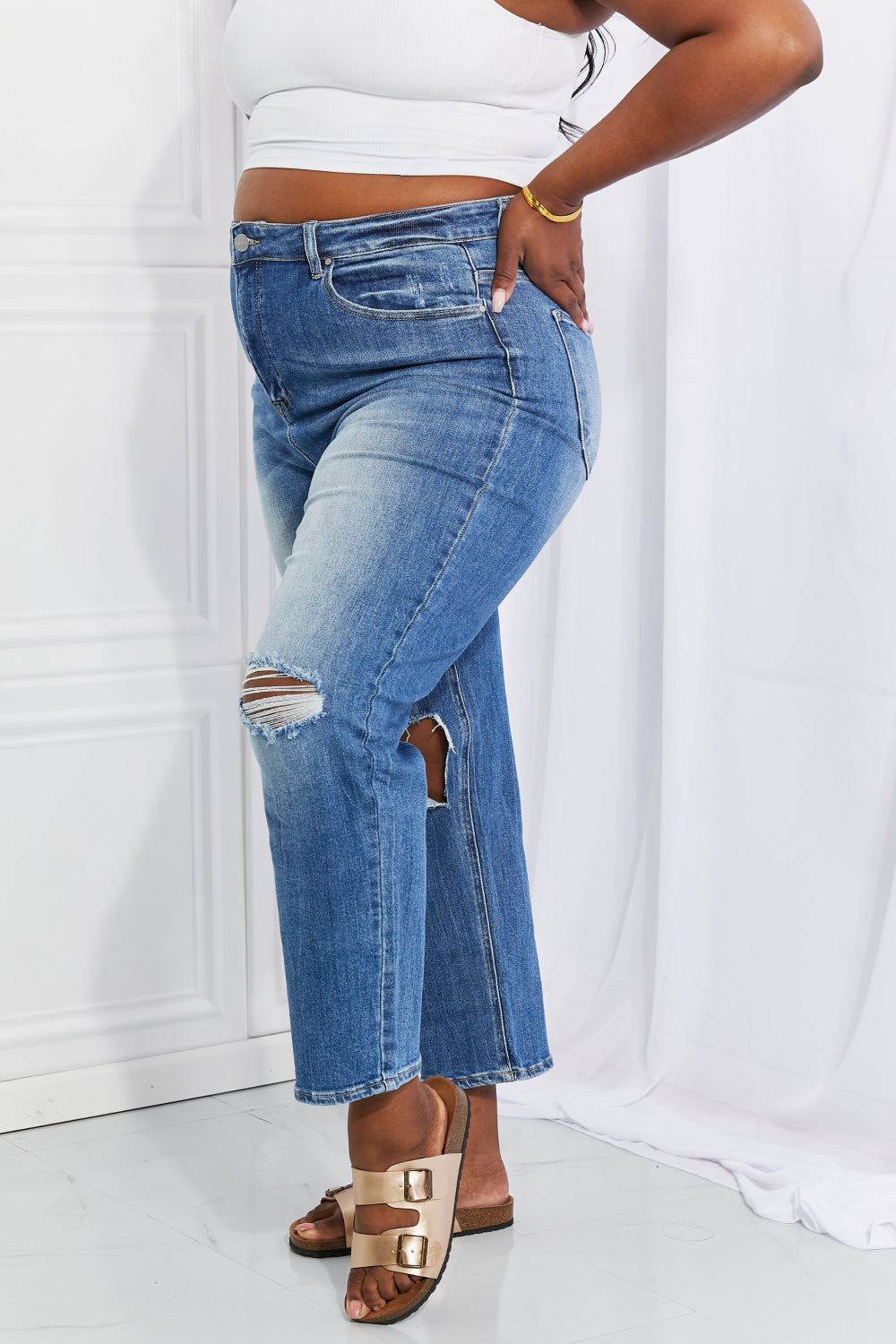 Full Size Emily High Rise Relaxed Jeans Pants