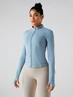 Load image into Gallery viewer, Mock Neck Zip Up Active Outerwear
