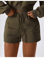 Load image into Gallery viewer, Drawstring Smocked Waist Sports Shorts
