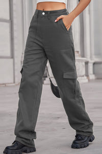 Long Straight Leg Cargo Pants with Pockets