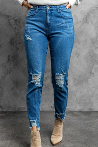 Stylish Distressed Cropped Jeans Pants