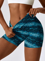 Load image into Gallery viewer, Leopard Print Wide Waistband Sports Shorts
