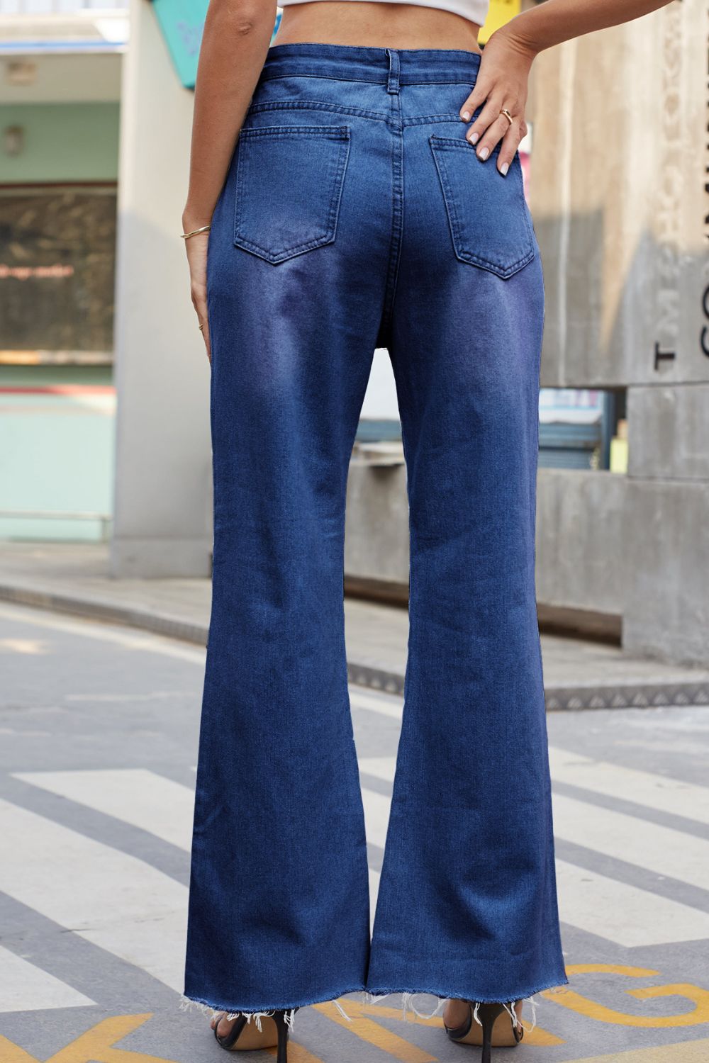 Distressed Buttoned Loose Fit Pants