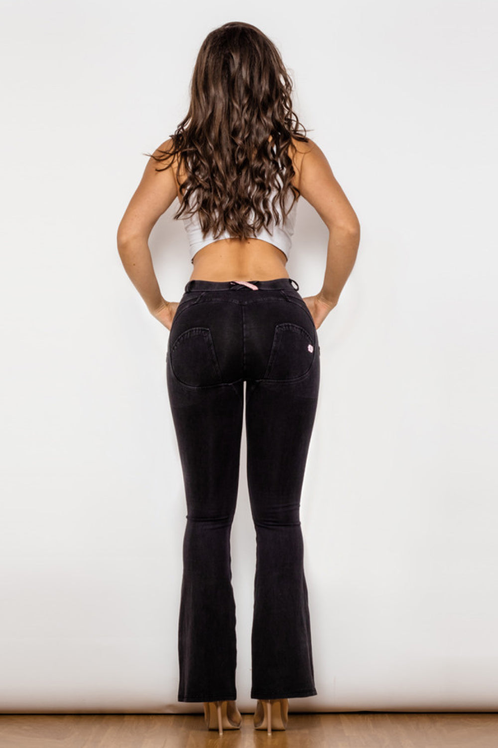 Buttoned Flare Jeans Pants