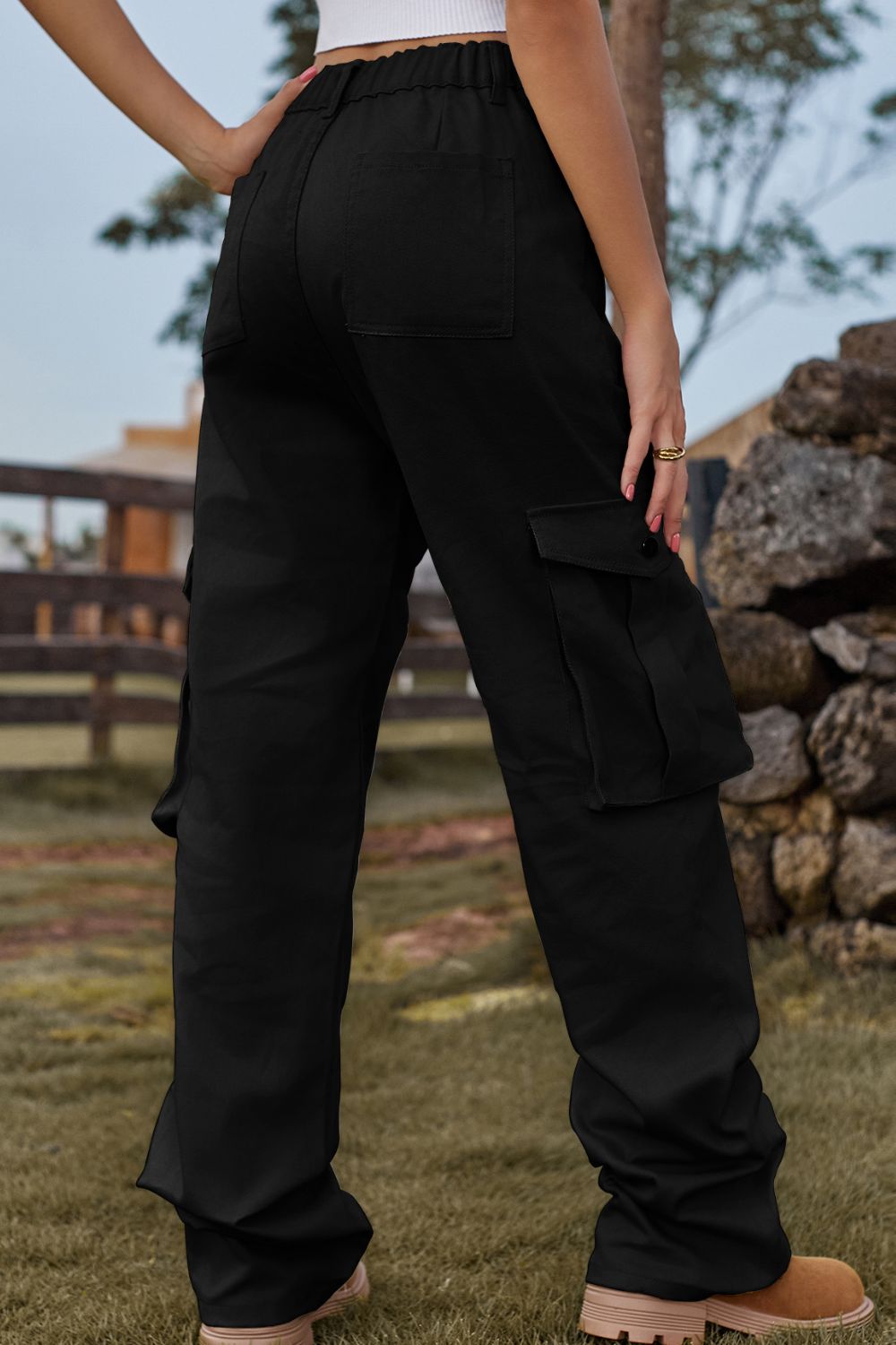 Loose Fit Wide Leg Pants with Pockets