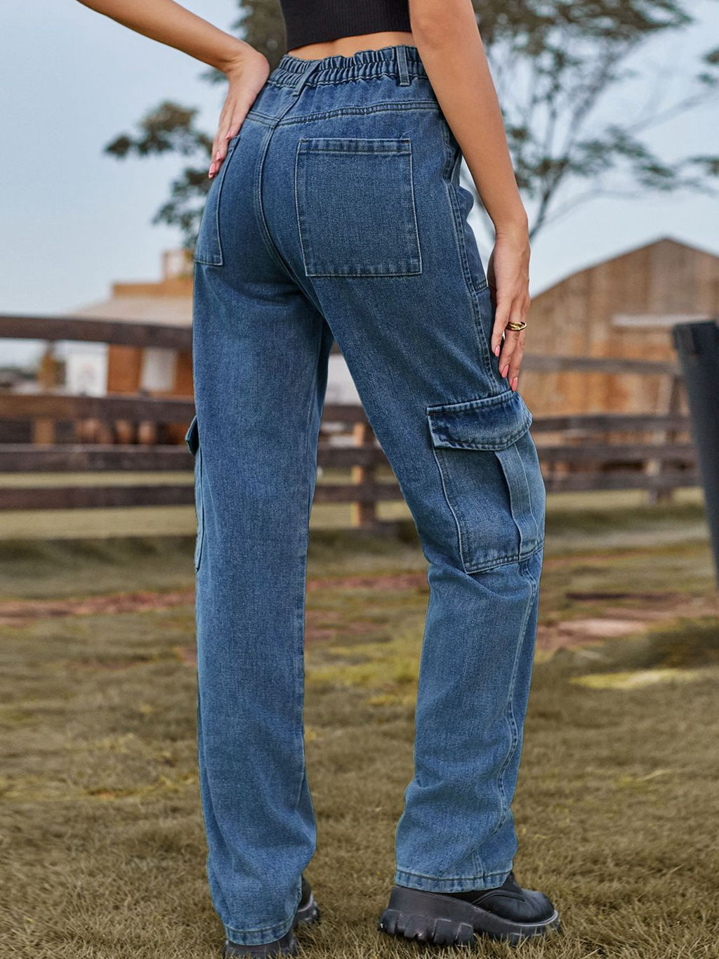 High Waist Wide Leg Cargo Pants