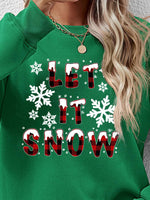 Load image into Gallery viewer, LET IT SNOW Round Neck Long Sleeve Sweatshirt
