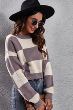 Load image into Gallery viewer, Round Neck Dropped Shoulder Sweater
