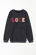 Load image into Gallery viewer, LOVE Round Neck Dropped Shoulder Sweatshirt
