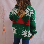 Load image into Gallery viewer, Snowflake Round Neck Long Sleeve Sweater
