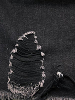 Load image into Gallery viewer, Raw Hem Collared Neck Long Sleeve Denim Jacket
