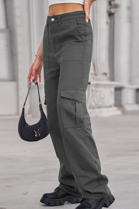 Long Straight Leg Cargo Pants with Pockets