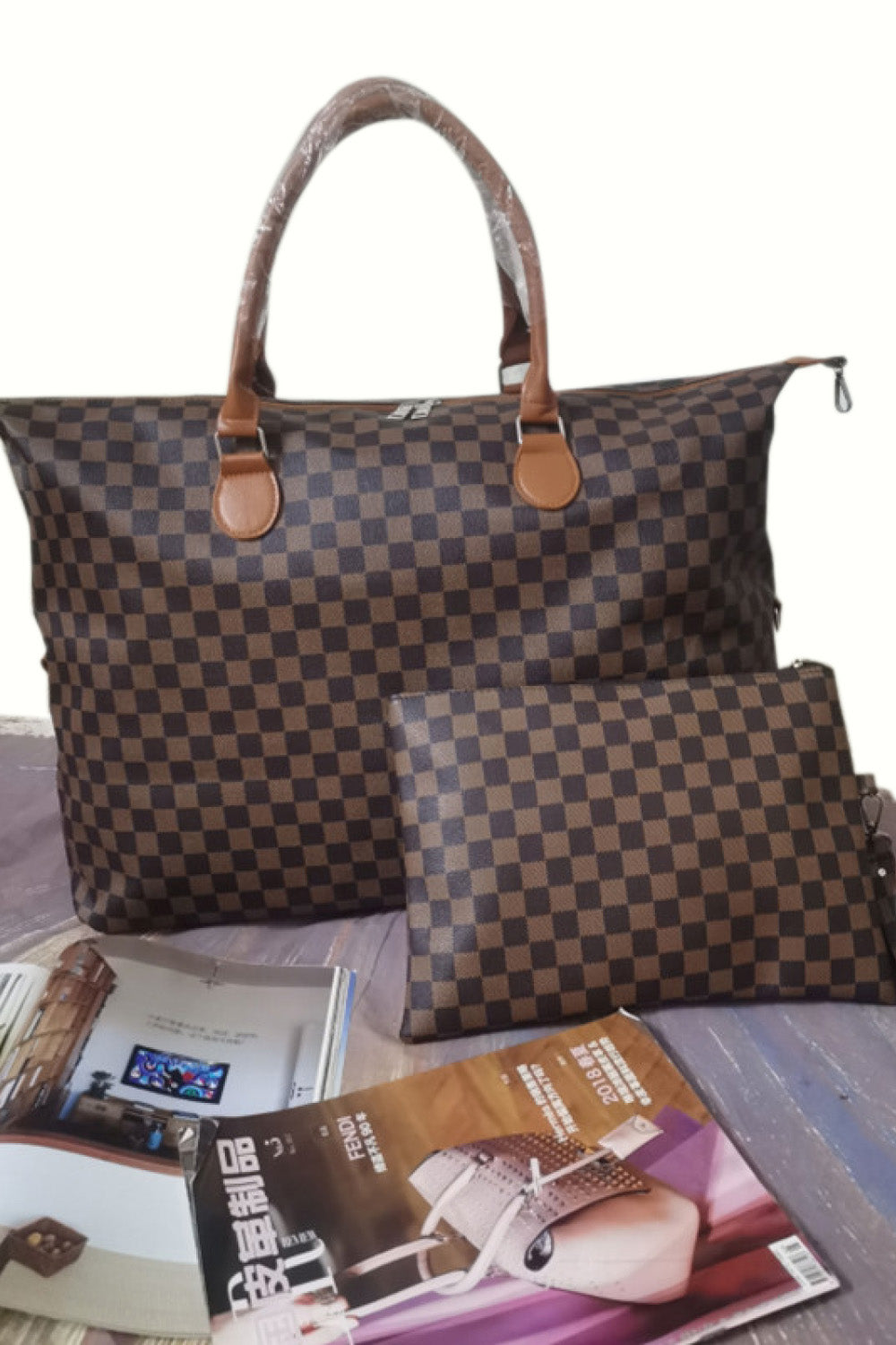 Checkered Bag Set