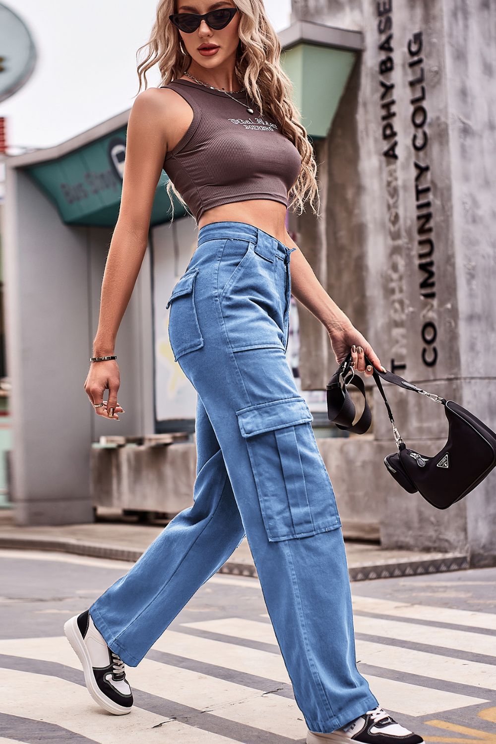 High Waist Loose Fit Cargo Pants