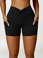 Load image into Gallery viewer, Twisted High Waist Active Shorts with Pockets
