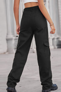 Long Straight Leg Cargo Pants with Pockets