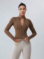 Load image into Gallery viewer, Mock Neck Zip Up Active Outerwear
