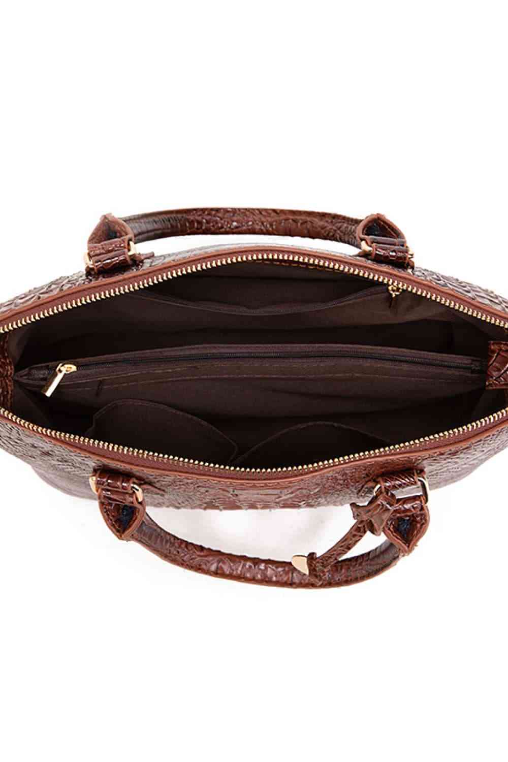 Croc-Embossed Gradient PU Leather Handbag – Luxe Fade Finish