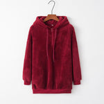 Load image into Gallery viewer, Quarter-Zip Drawstring Teddy Hoodie
