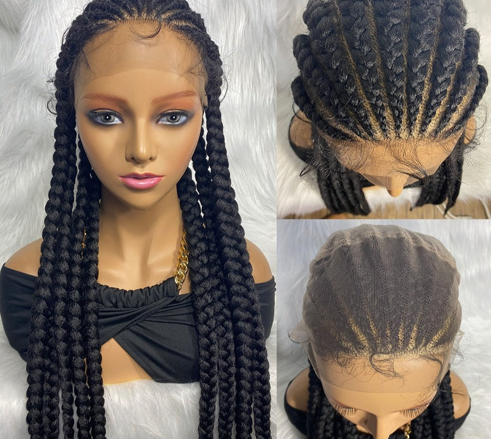 36 Inches Braided Lace Front Wig