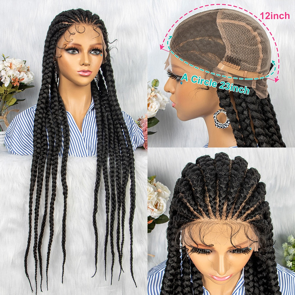 36 Inches Braided Lace Front Wig