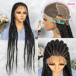 36 Inches Braided Lace Front Wig