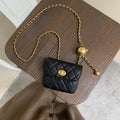 Mini Quilted Crossbody Bag | Gold Chain Strap & Ball Clasp