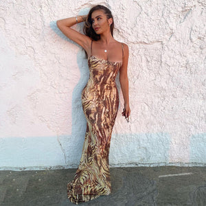Slim Printed Beach Dress