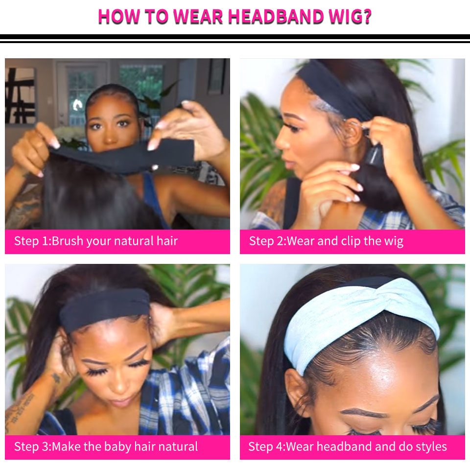 Straight Bob Headband Wig