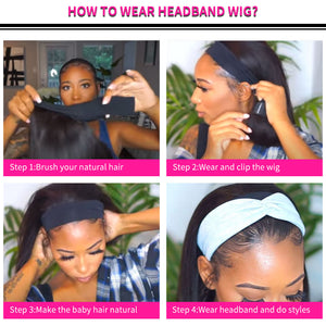 Straight Bob Headband Wig