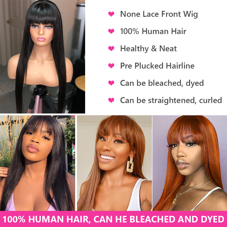 Straight Remy Bang Wig