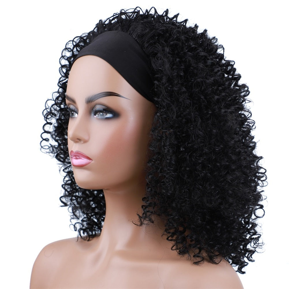 Kinky Curly Headband Wig