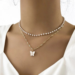 Snake Pendant Pearl Necklace