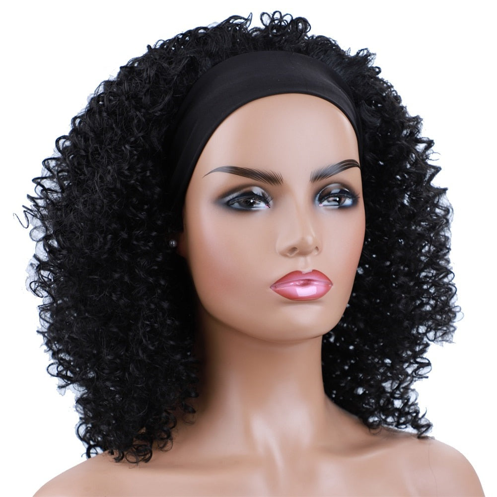 Kinky Curly Headband Wig