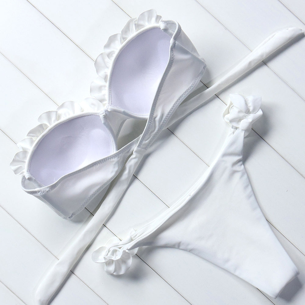Ruffle Trim Push-Up Bikini Set | Underwire Bandeau | The PM Edit