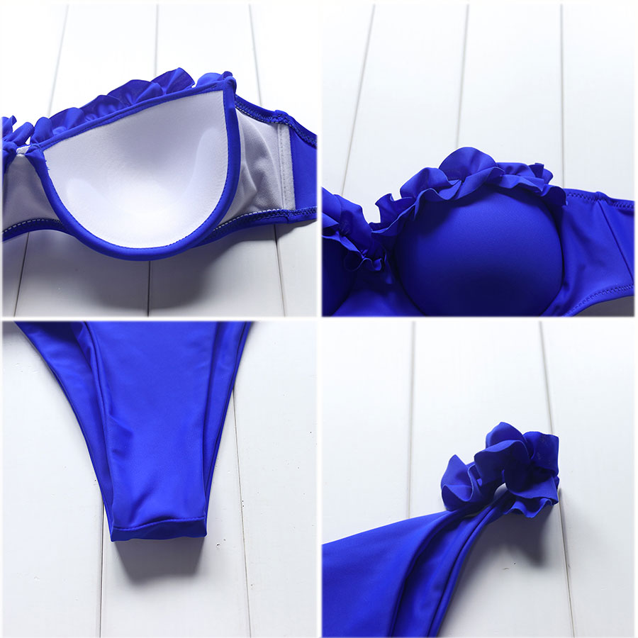 Ruffle Trim Push-Up Bikini Set | Underwire Bandeau | The PM Edit