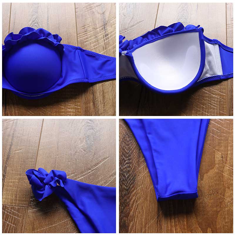 Ruffle Trim Push-Up Bikini Set | Underwire Bandeau | The PM Edit