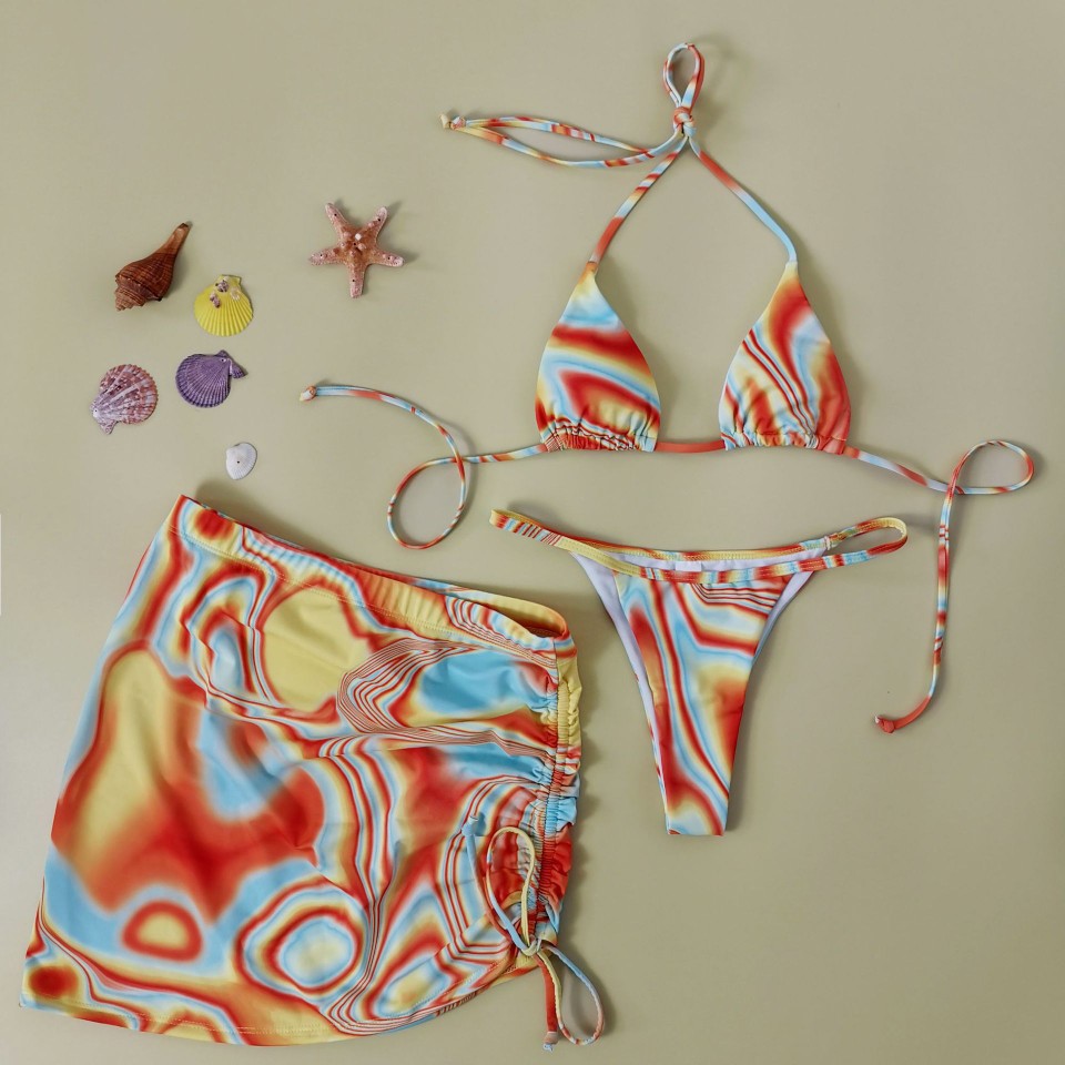 Drawstring Three-Piece Bikini