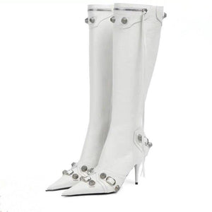 Pointed-Toe High-heeled Gladiator Boots