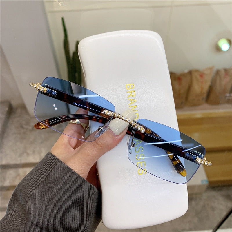 Rimless Vintage Sunglasses — Alloy Frame