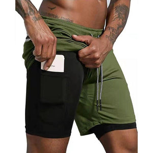 Mens Double-Deck Fitness Shorts