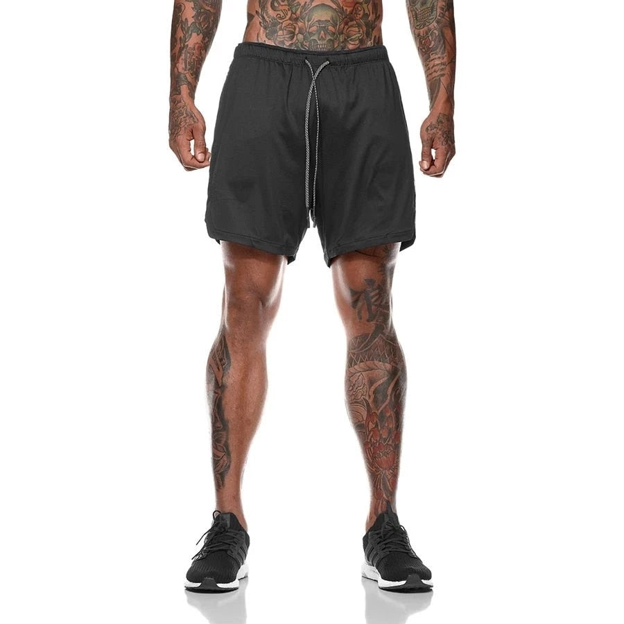 Mens Double-Deck Fitness Shorts