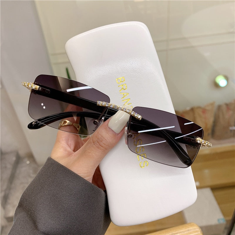 Rimless Vintage Sunglasses — Alloy Frame