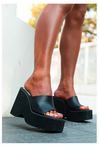 Chunky Heeled Mules