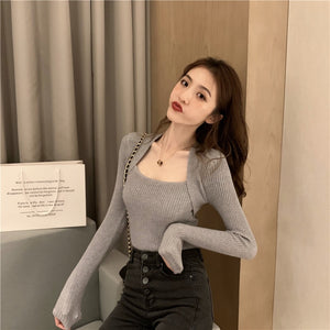 Knitted Long-Sleeve Top