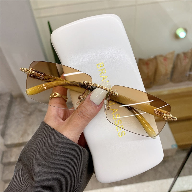 Rimless Vintage Sunglasses — Alloy Frame