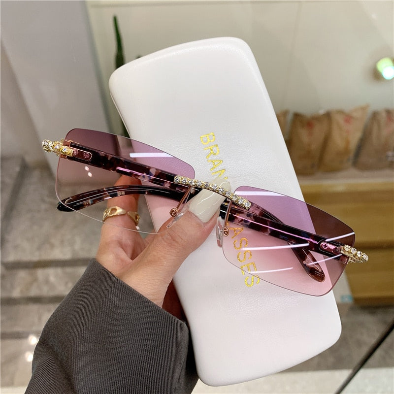 Rimless Vintage Sunglasses — Alloy Frame