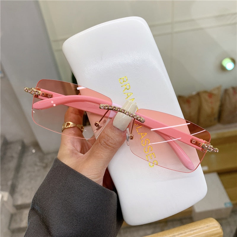 Rimless Vintage Sunglasses — Alloy Frame