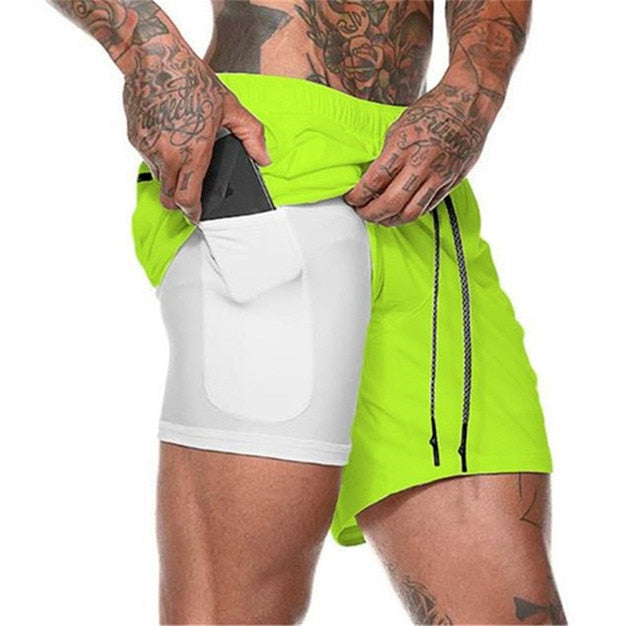 Mens Double-deck Fitness Shorts